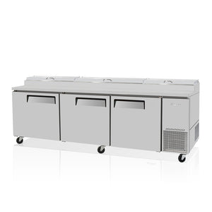 Turbo Air CTPR-93SD Pizza Prep Table 3 Doors Air Over Pans